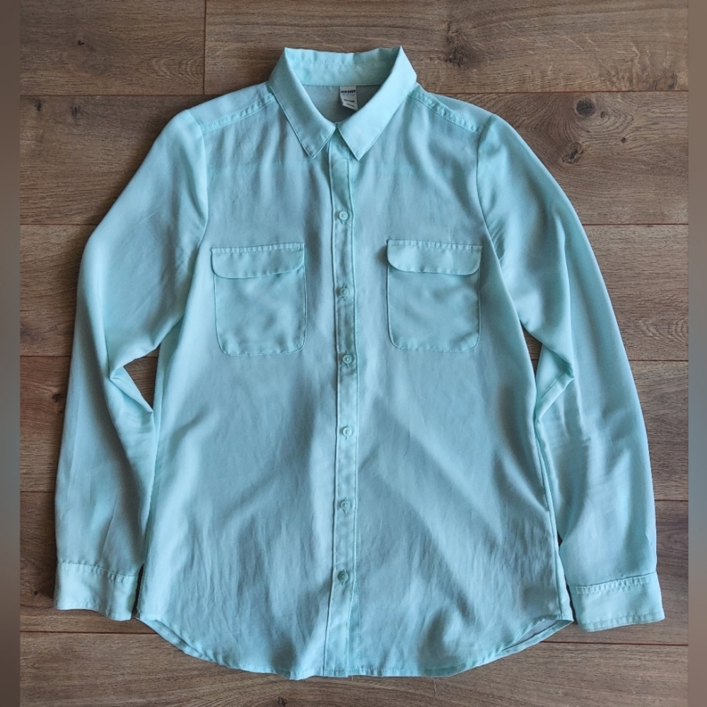 Sheer aqua blouse